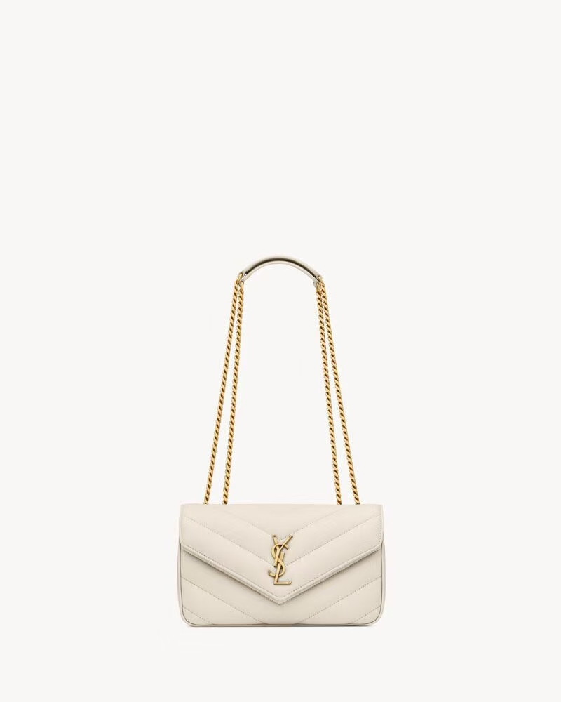 Saint Laurent LouLou Small Quilted Lambskin Handbag in White