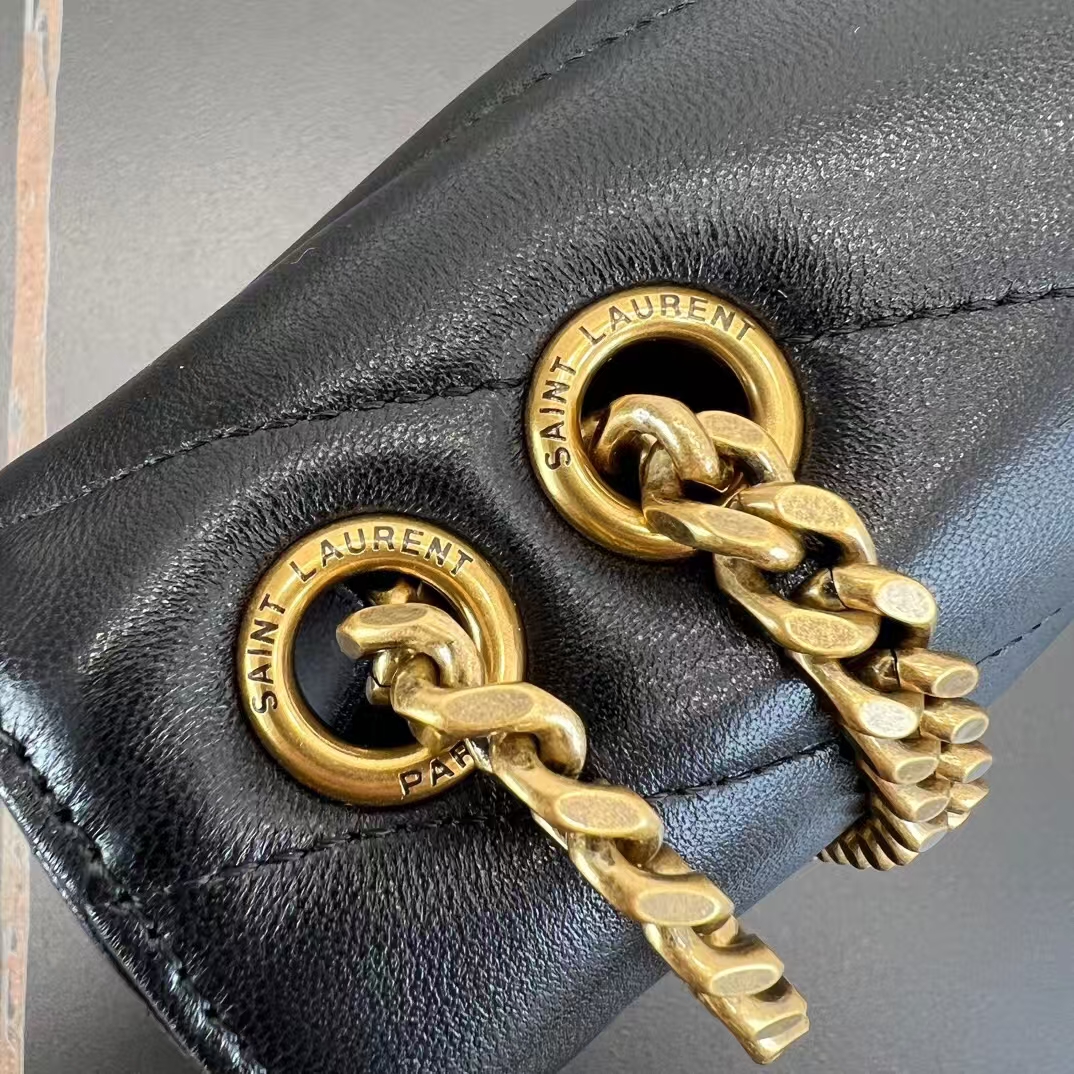 Saint Laurent LouLou Small Quilted Lambskin Handbag in Black