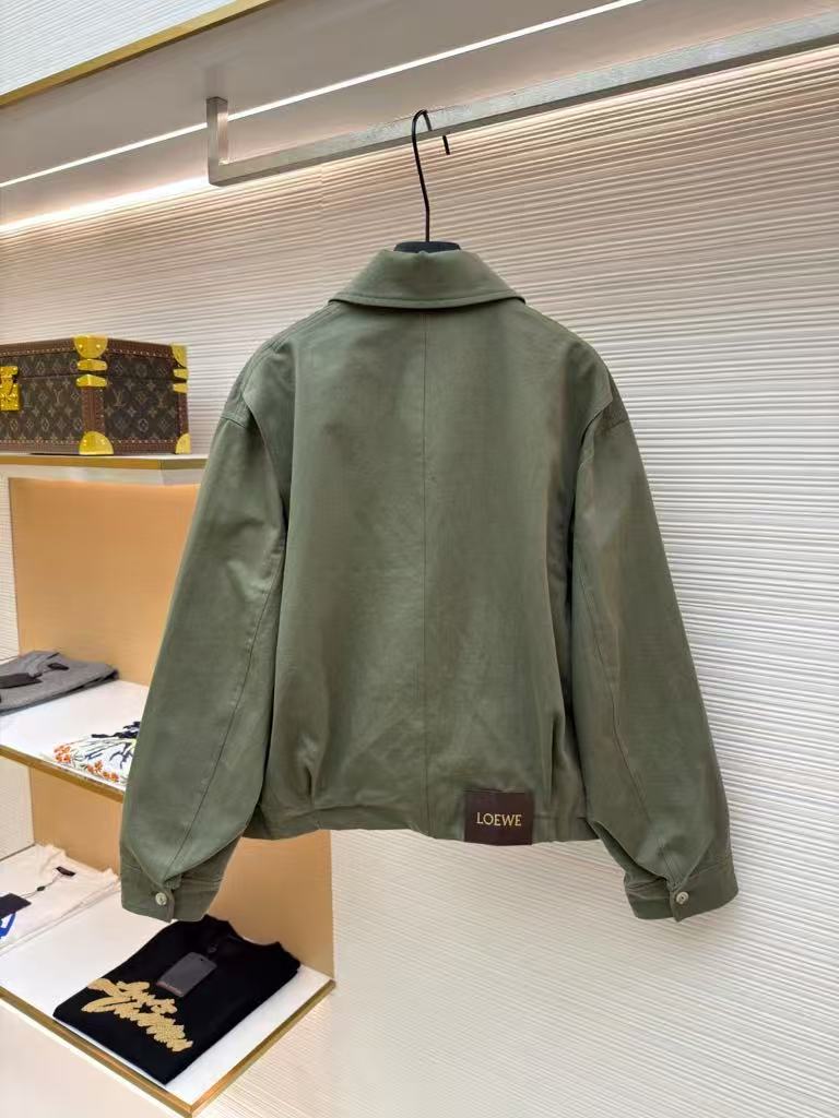 Loewe military green hemmed jacket