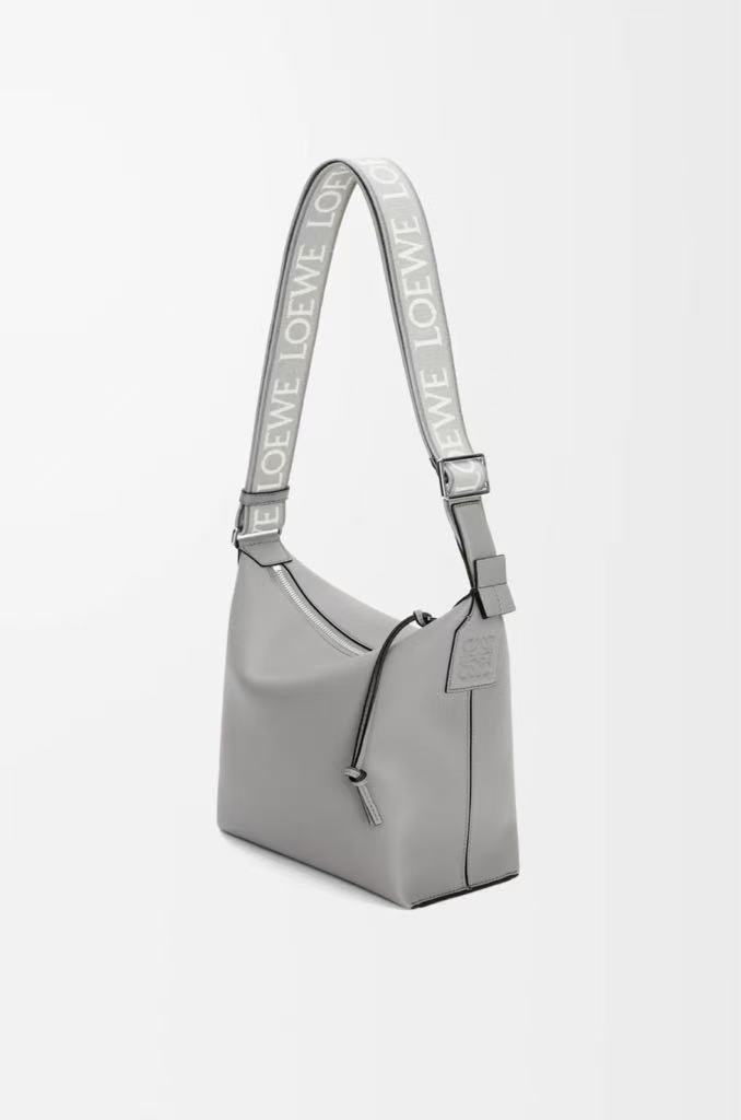 LOEWE Small Soft Smooth Cowhide and Jacquard Fabric Cubi Crossbody Bag