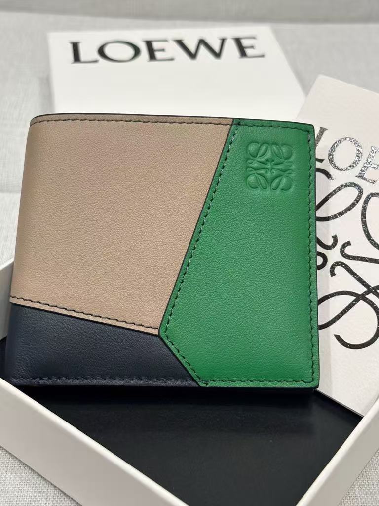 LOEWE classic cowhide Puzzle double-fold wallet