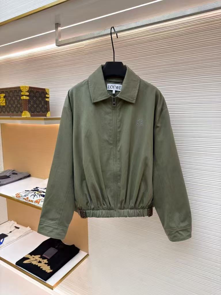 Loewe military green hemmed jacket