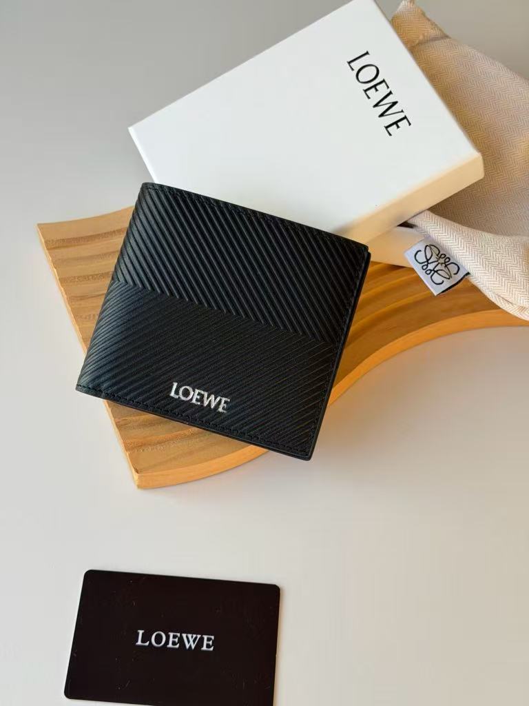 LOEWE Textured Classic Leather Double-Pocket Wallet