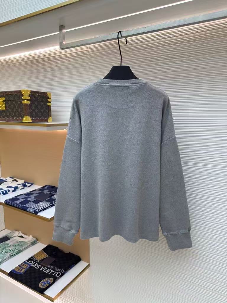 LOEWE Cotton oversized long-sleeved T-shirt in gray