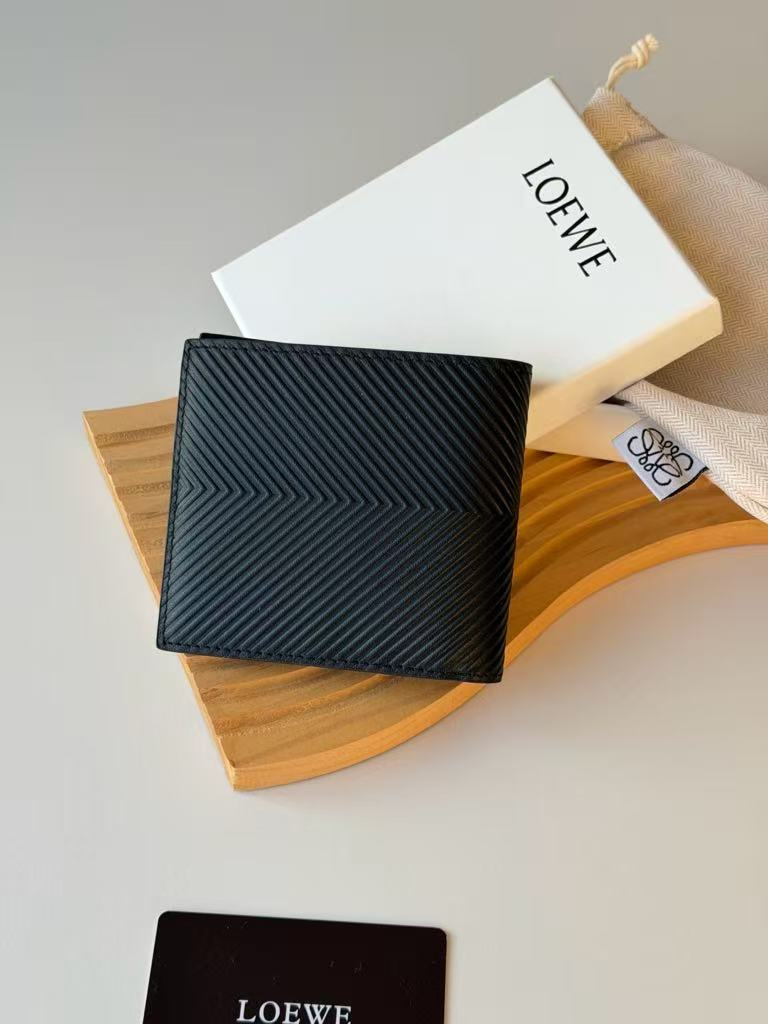 LOEWE Textured Classic Leather Double-Pocket Wallet