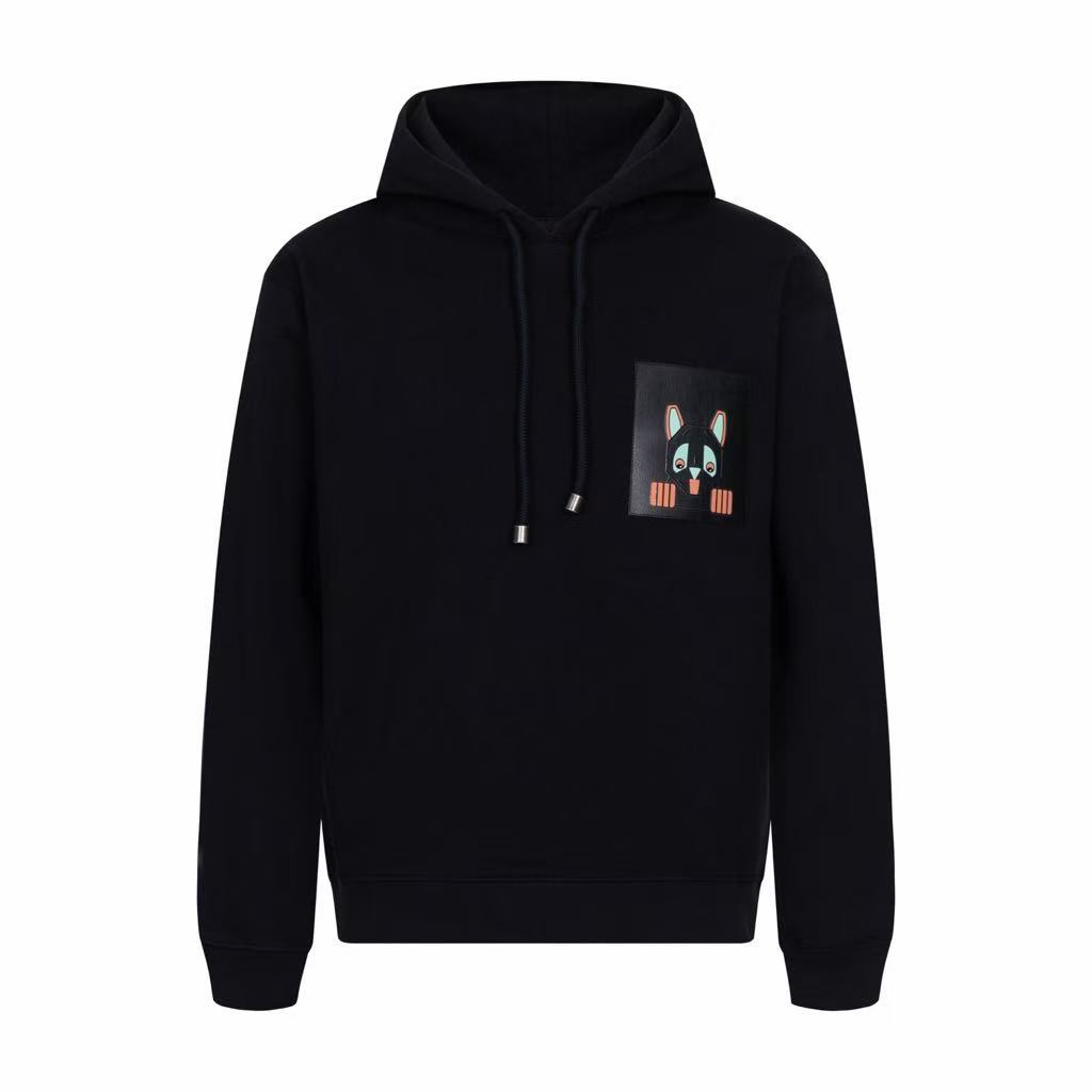 LOEWE Loose-fitting cotton hooded sweatshirt in black