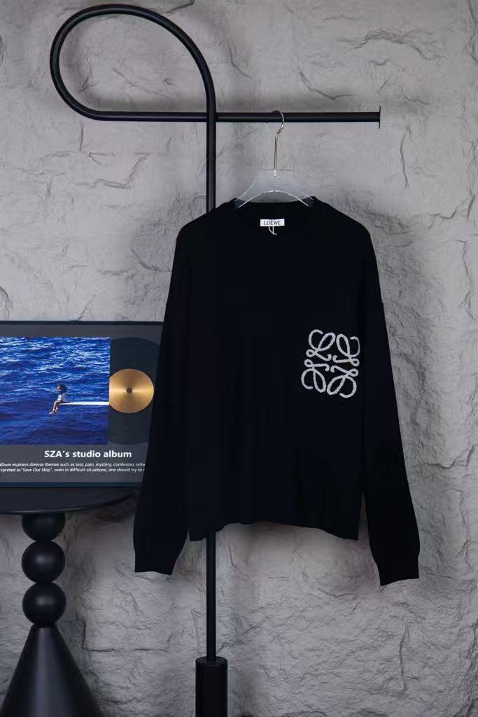 LOEWE Cotton Blend Sweater - Black