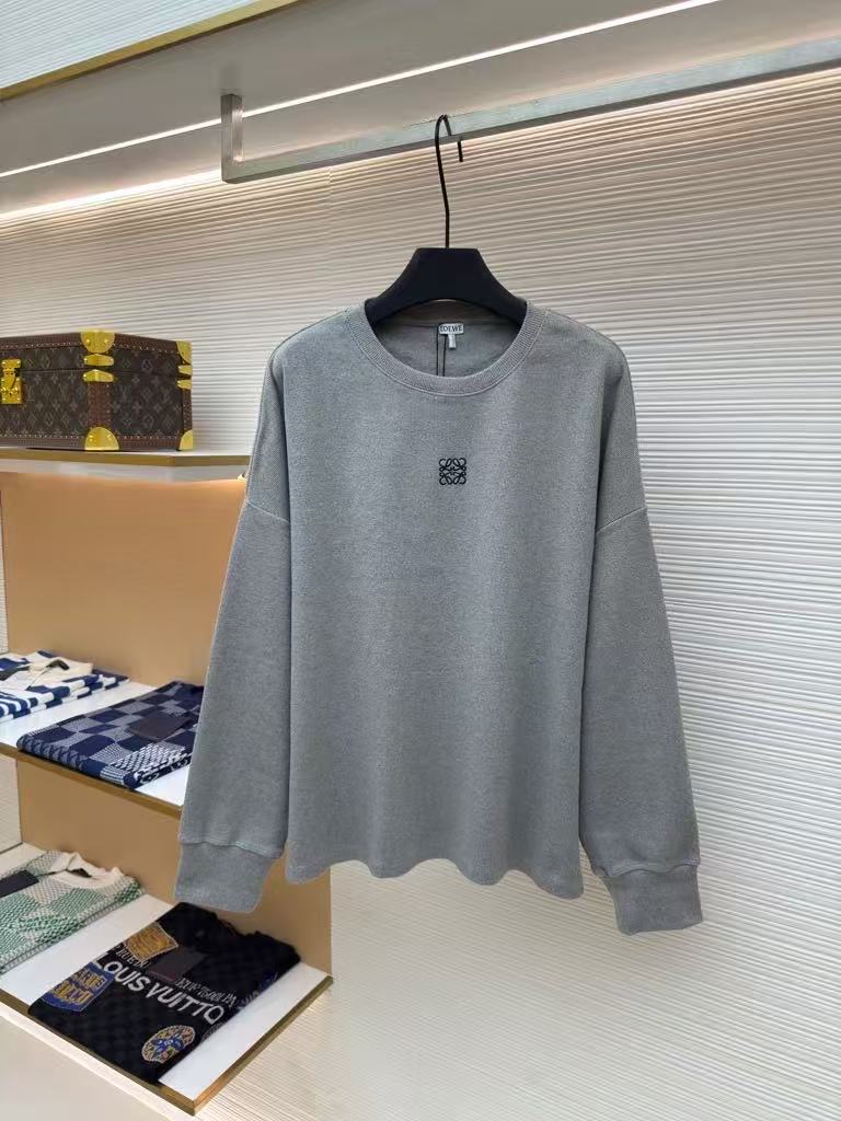 LOEWE Cotton oversized long-sleeved T-shirt in gray