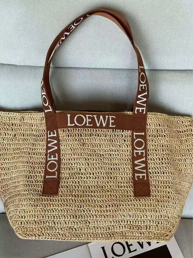 LOEWE Rafia Grass Fold Shopper Handbag