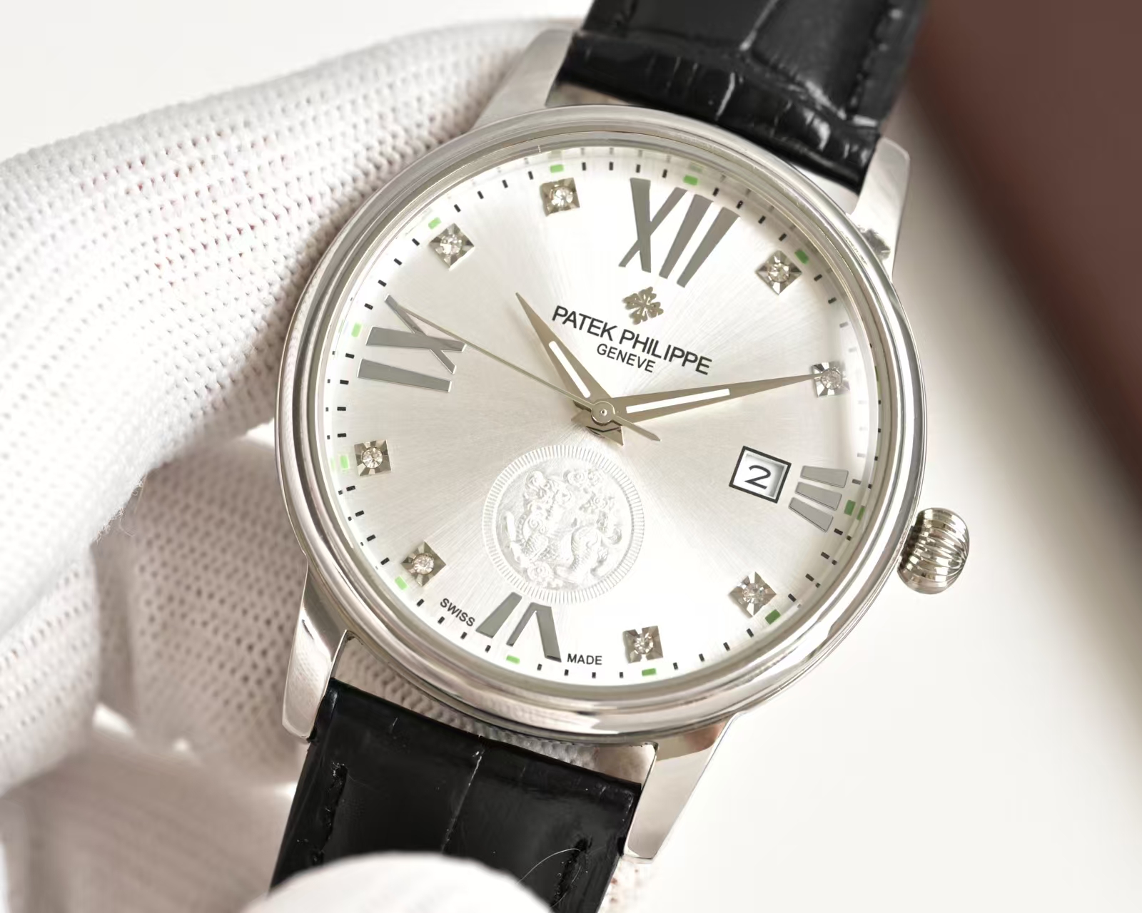 Patek Philippe Fully Automatic Mechanical Men's Waterproof Watch Light Grey Silver