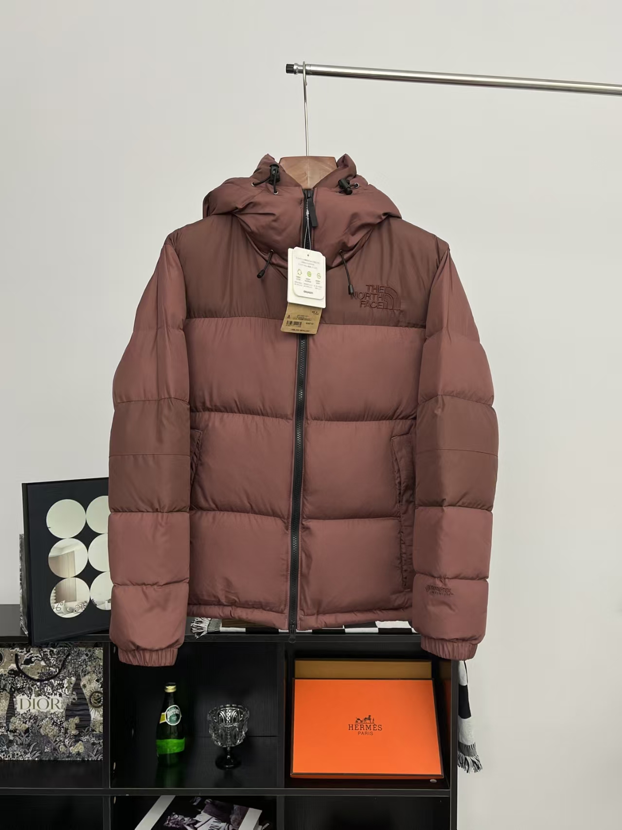 The North Face 22F-WS Nuptse Hoodie Hoodie Down Jacket Dark Red