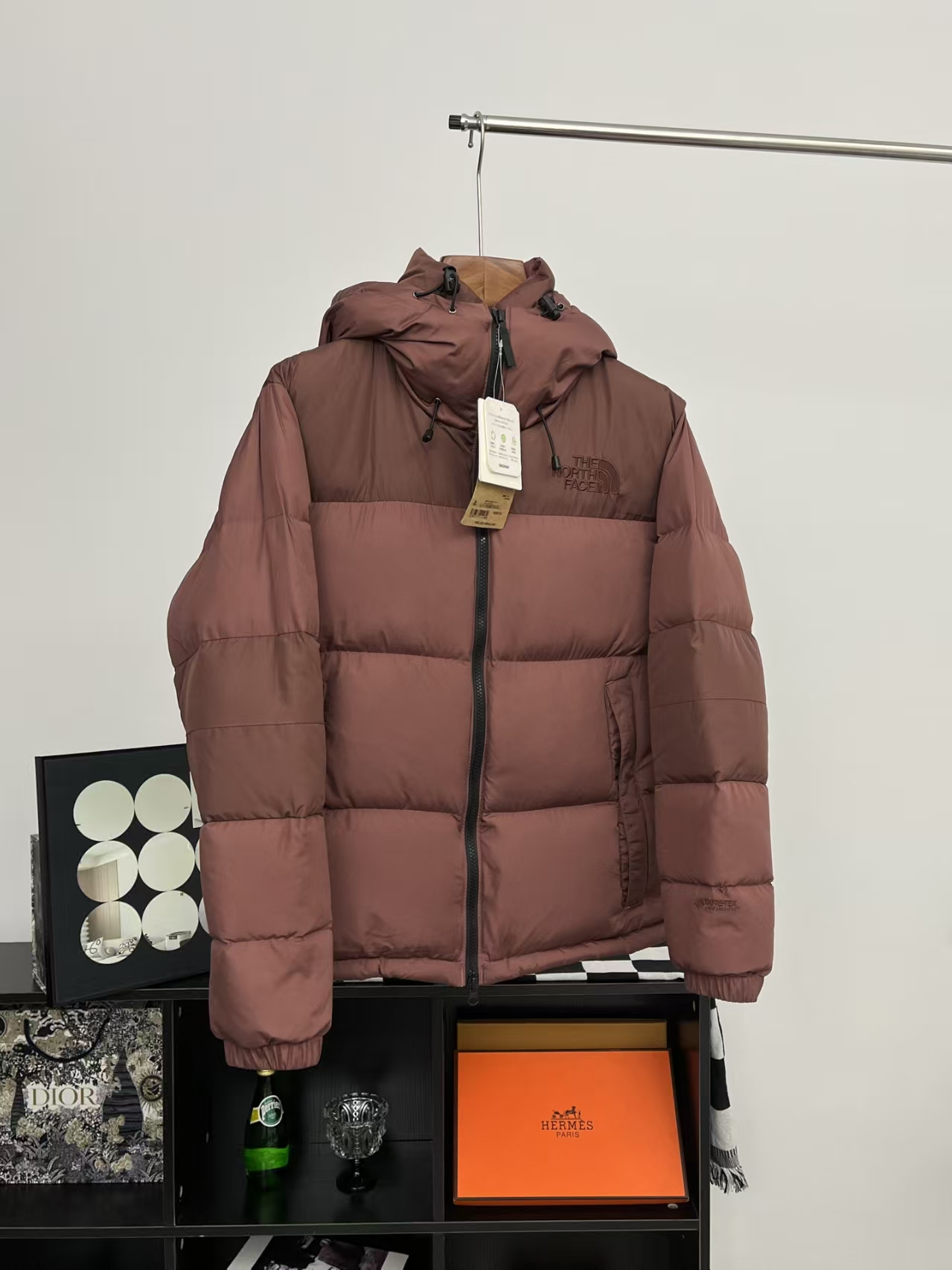The North Face 22F-WS Nuptse Hoodie Hoodie Down Jacket Dark Red
