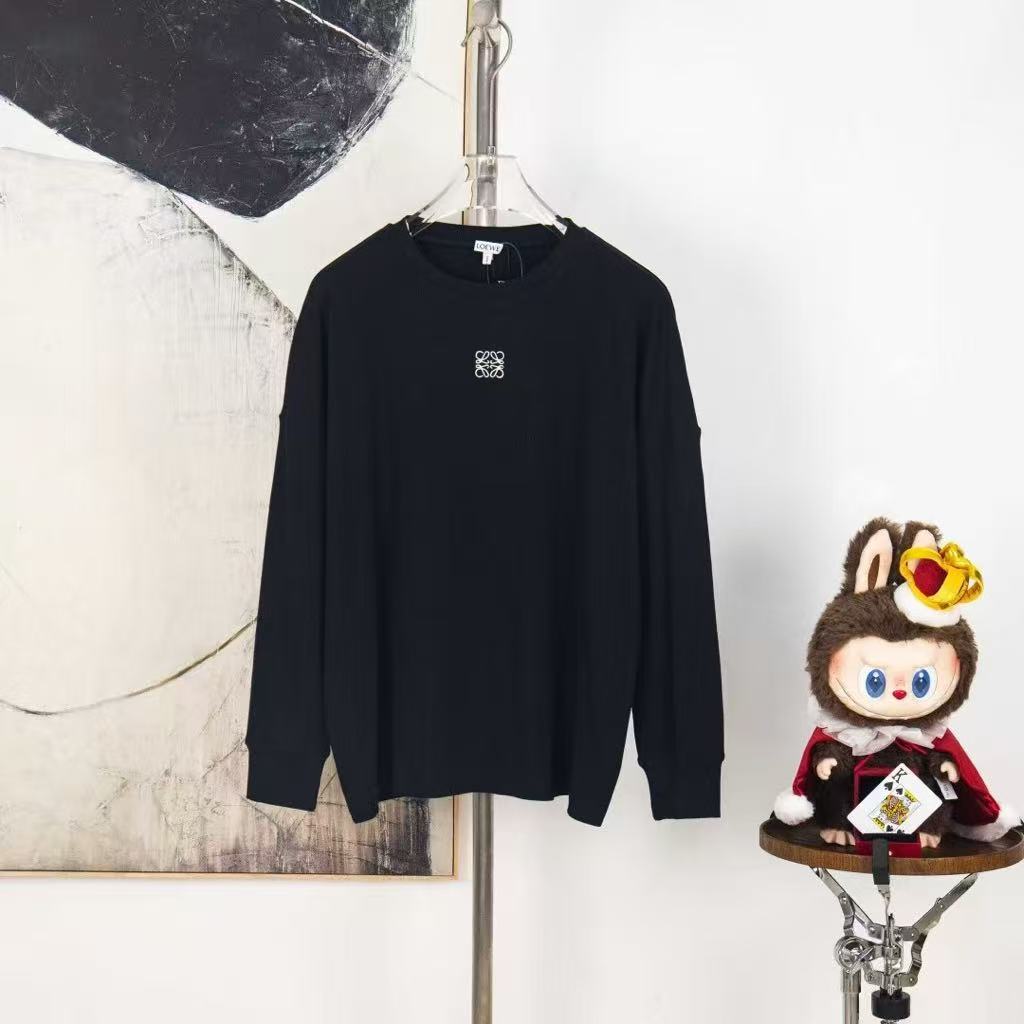 LOEWE Cotton Extra Large Fit Long-Sleeved T-Shirt - Black