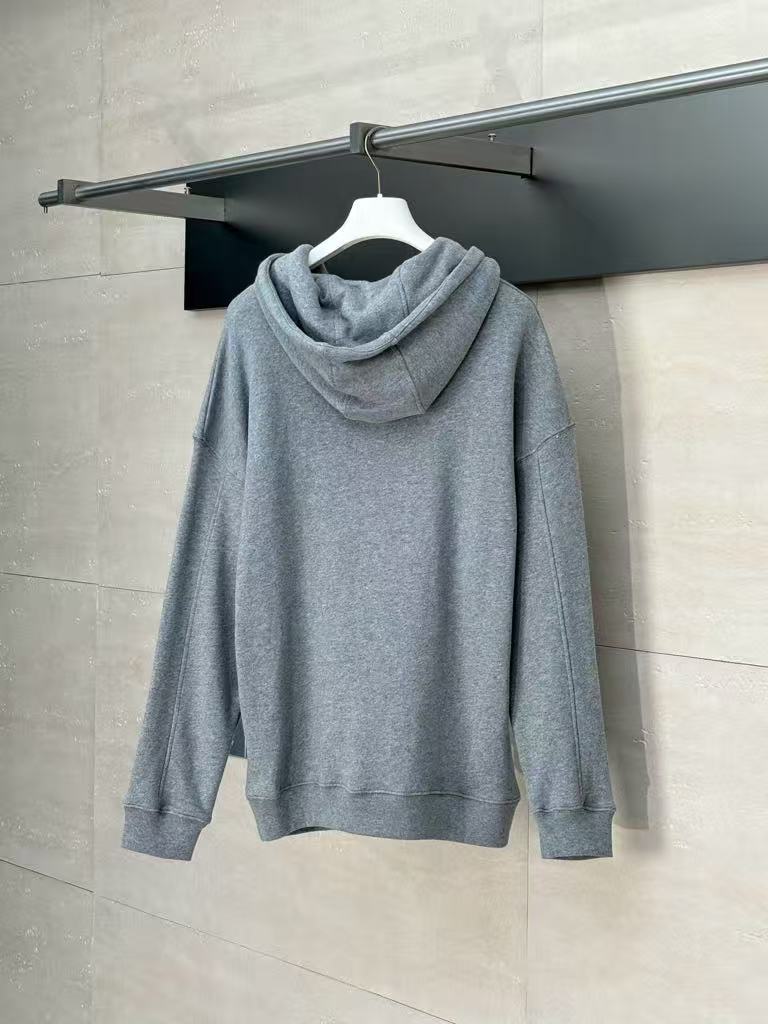 LOEWE Cotton loose-fit hooded sweatshirt in gray