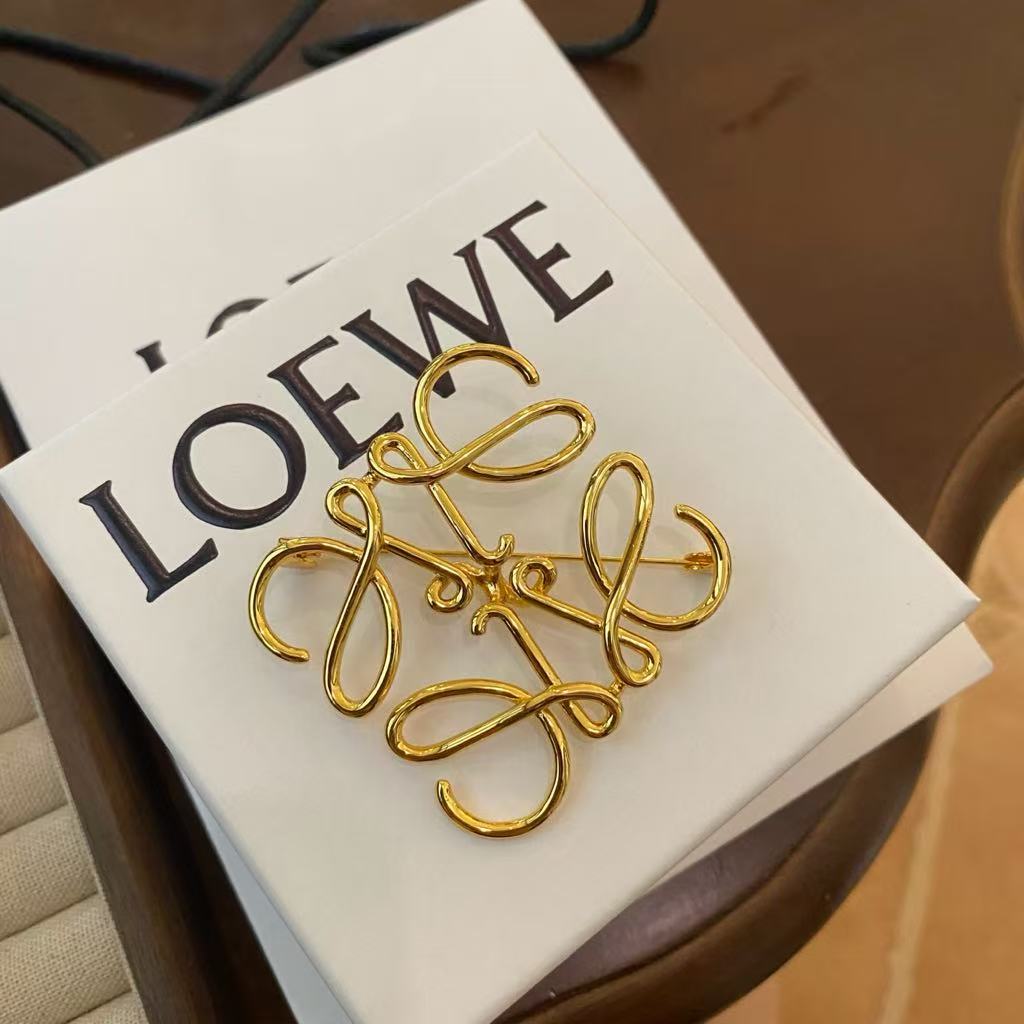 LOEWE Anagram Metal Brooch