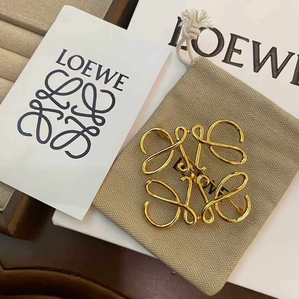 LOEWE Anagram Metal Brooch