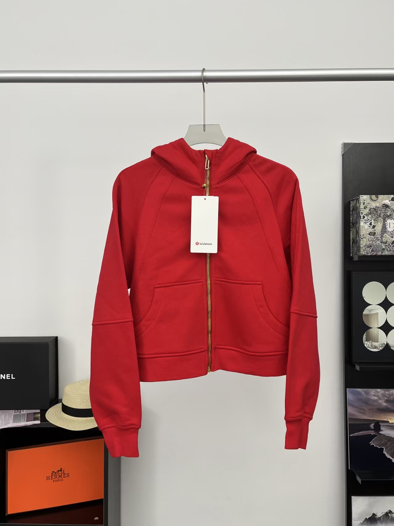 Lululemon Scuba Full-Zip Cropped Hoodie in Red | Women's French Terry Pullover