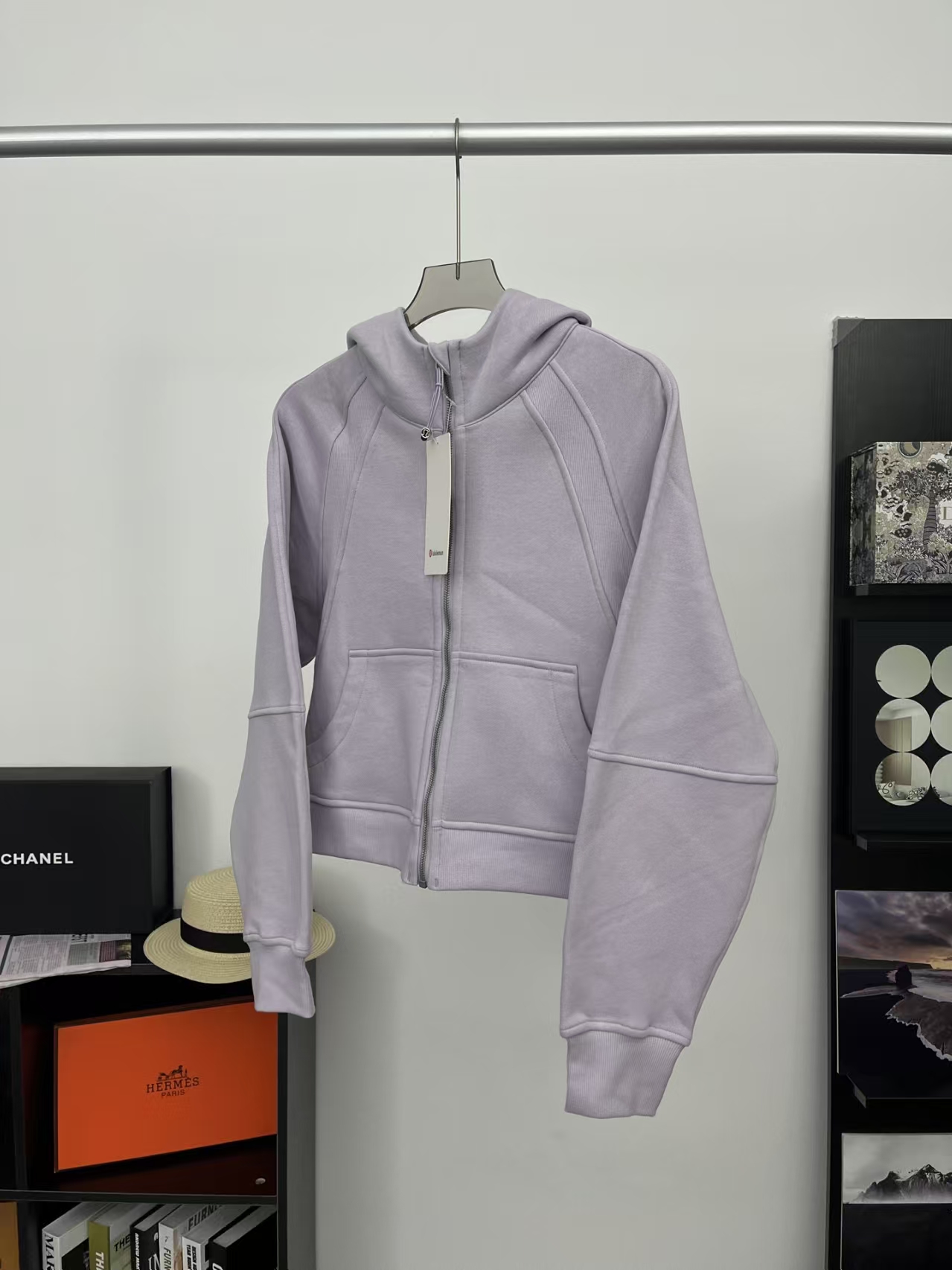 Lululemon Scuba Full-Zip Cropped Hoodie in Lilac | Women's French Terry Pullover