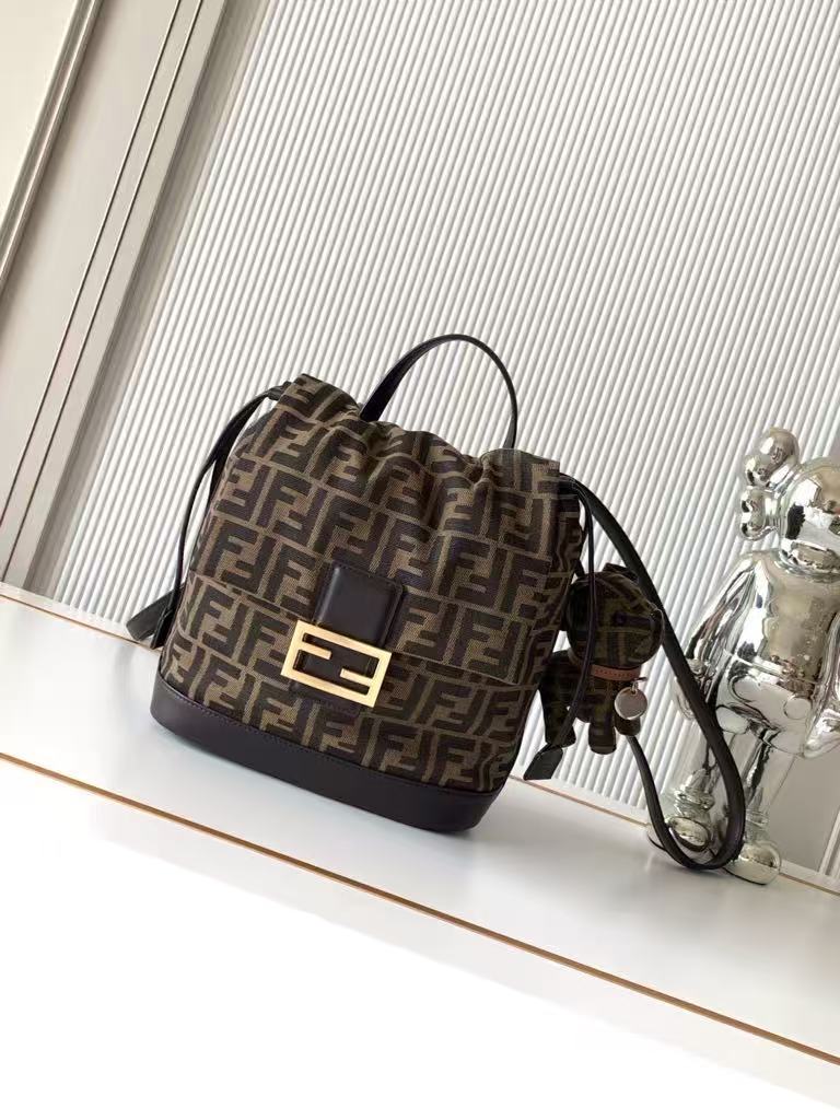 Brown FF jacquard backpack Fendi brown