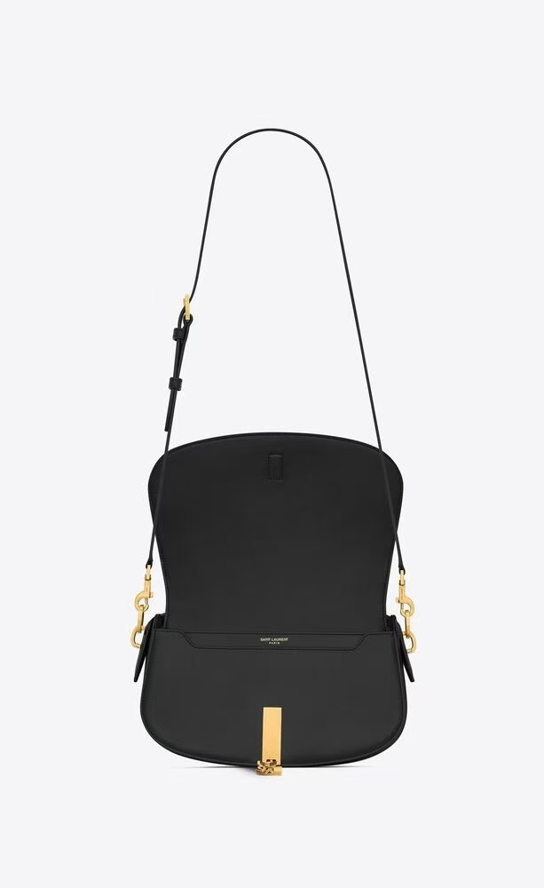 Saint Laurent Voltaire Leather Shoulder Bag in Black
