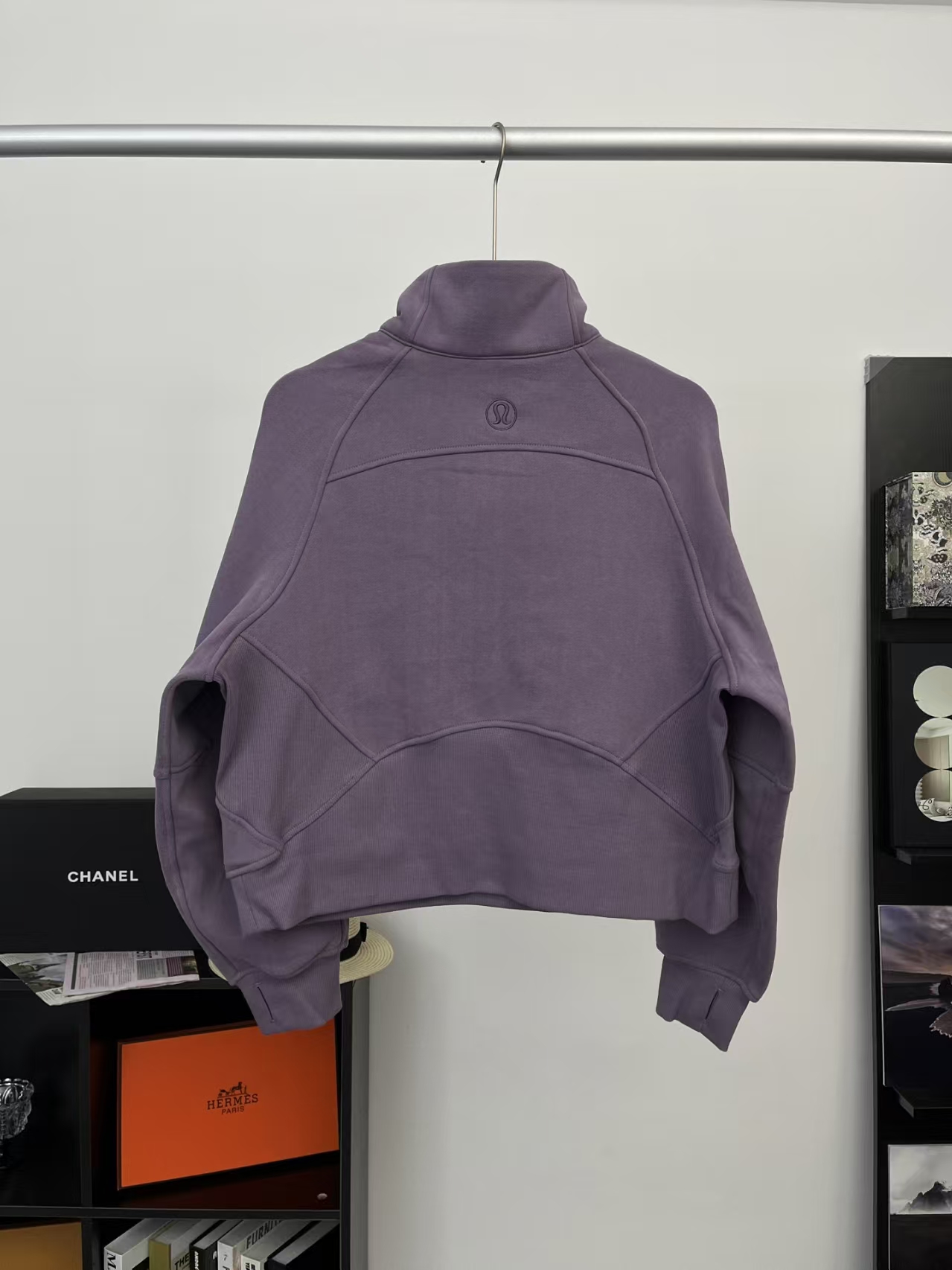 Lululemon Scuba Half-Zip Cropped Funnel Neck Sweatshirt in Lavender Grey | Women's French Terry Pullover