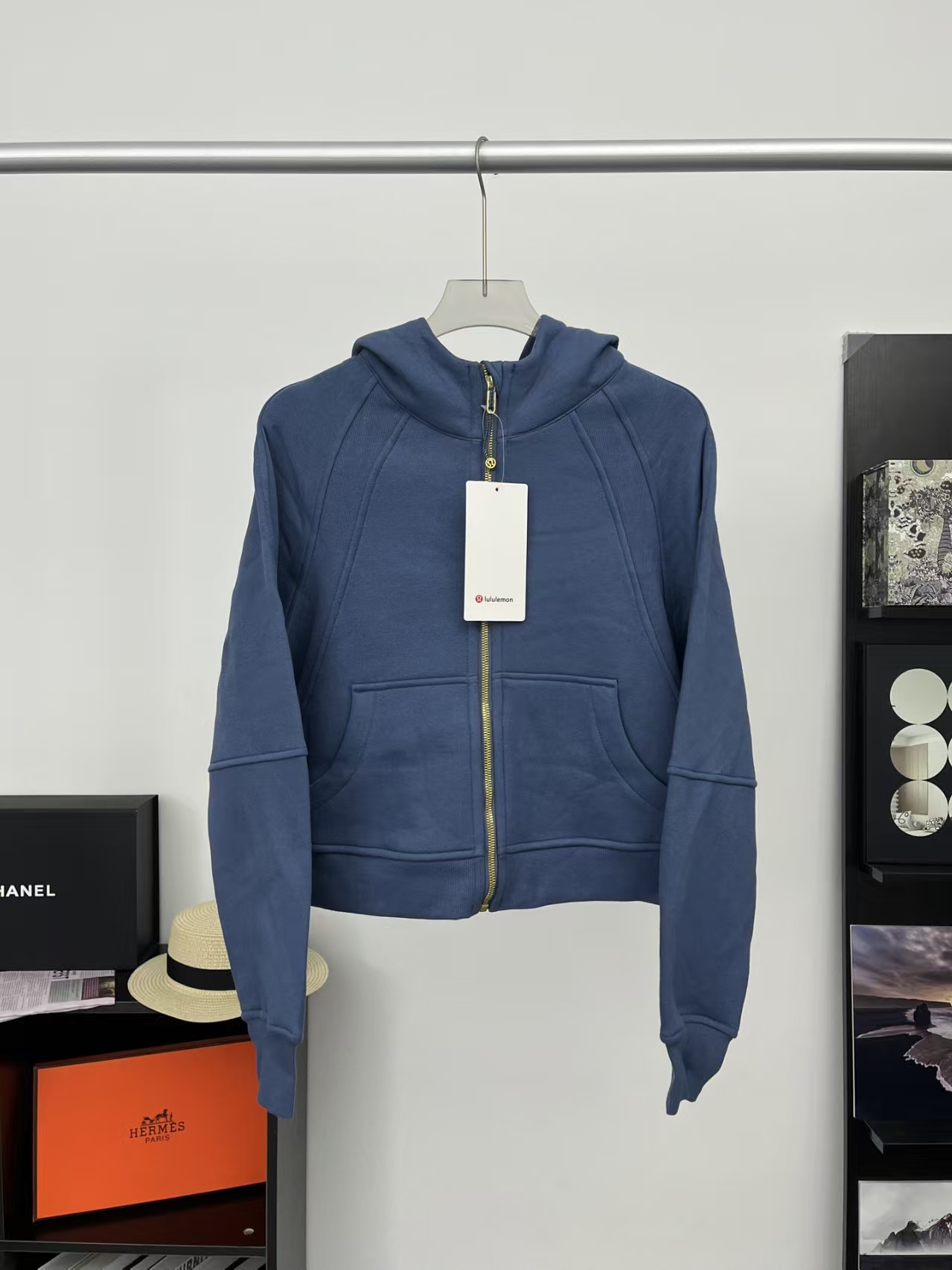 Lululemon Scuba Full-Zip Cropped Hoodie in Blue | Women's French Terry Pullover