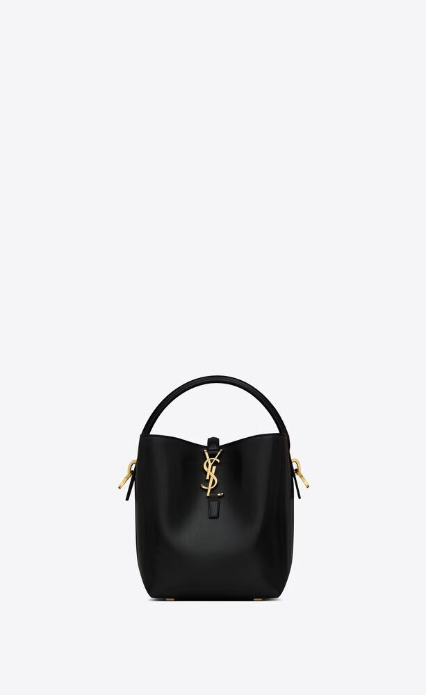 Saint Laurent Le 37 Small Shiny Leather Bag in Black