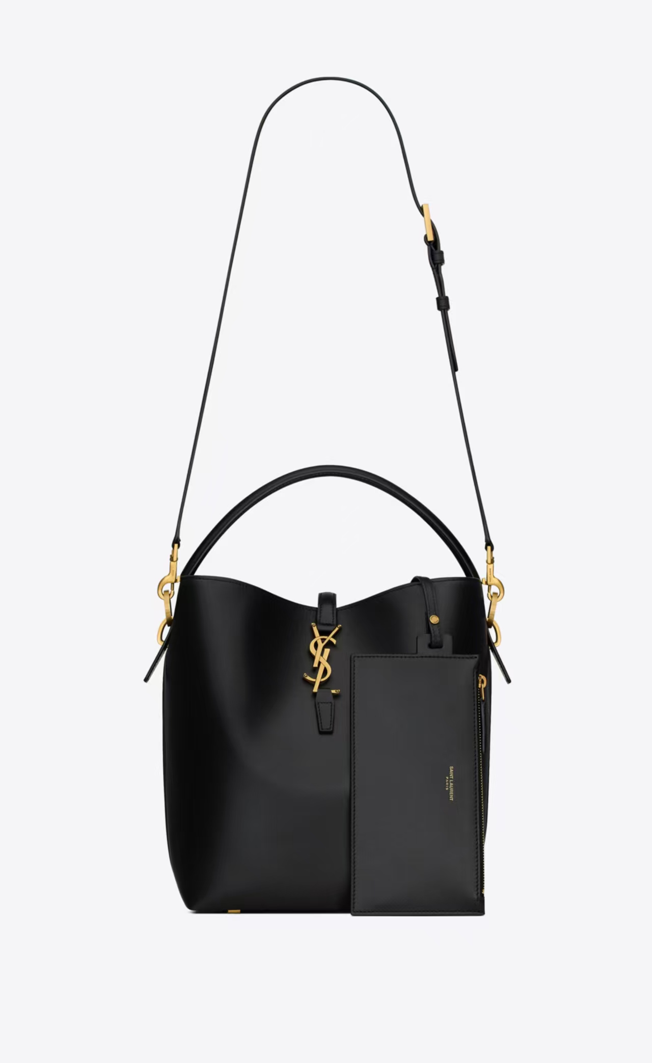 Saint Laurent Le 37 Shiny Leather Handbag in Black