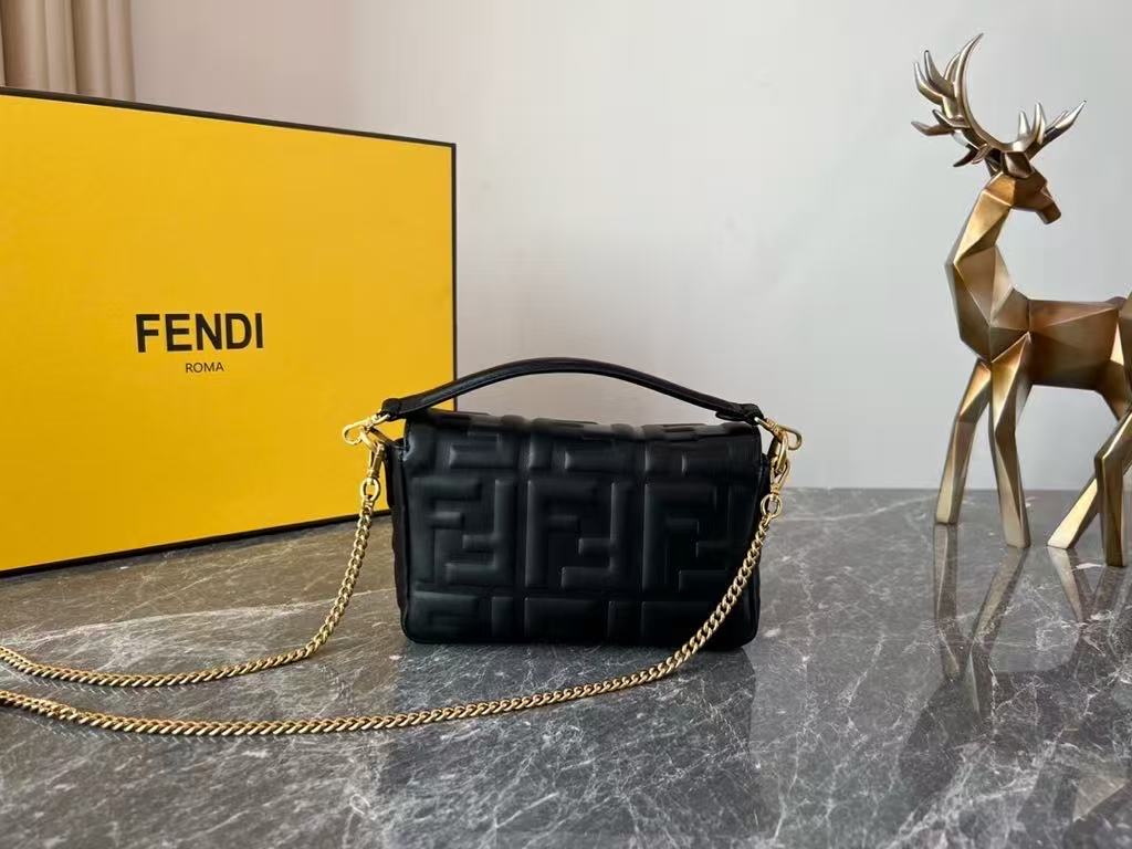 Fendi Mini Baguette Handbag in Black
