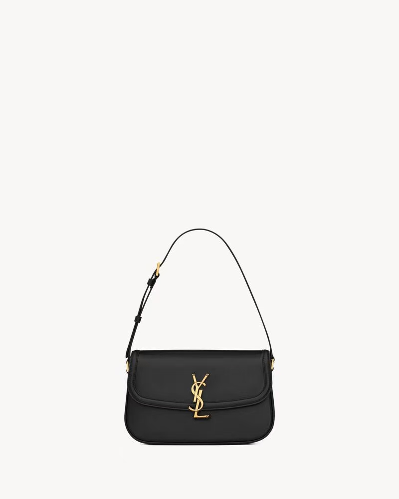 Saint Laurent Solferino Small Box Leather Handbag in Black