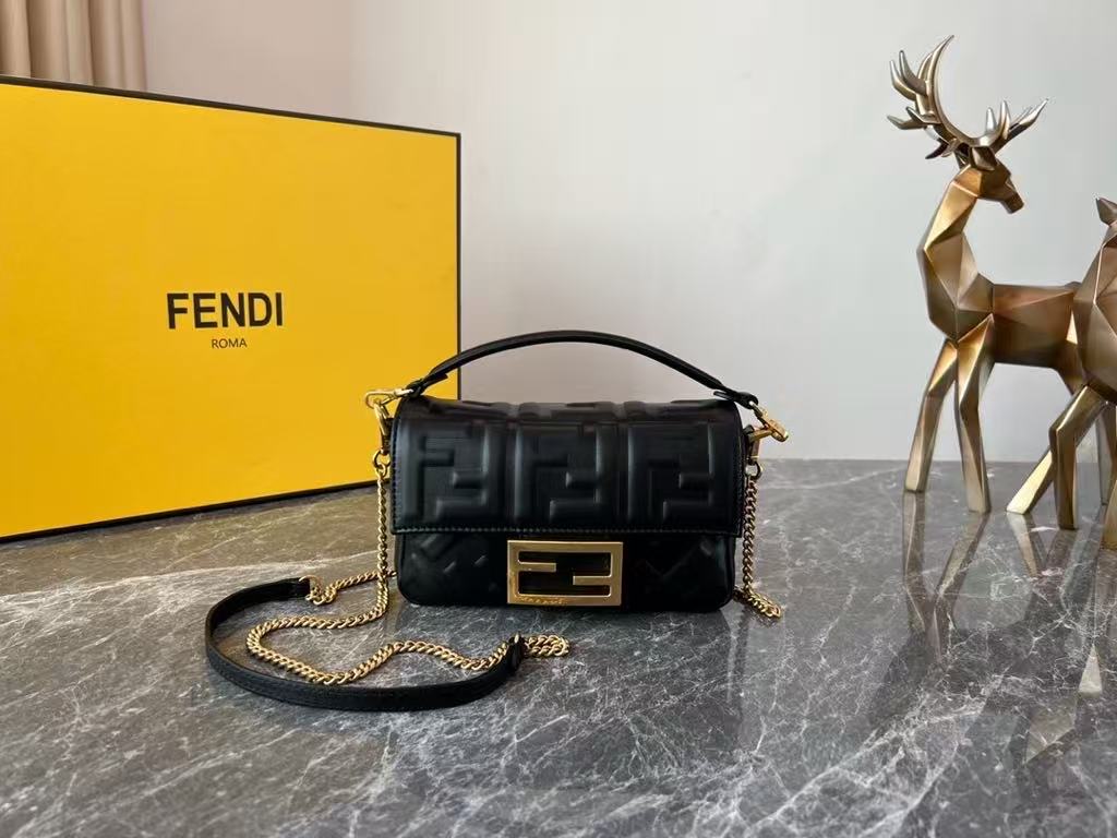 Fendi Mini Baguette Handbag in Black