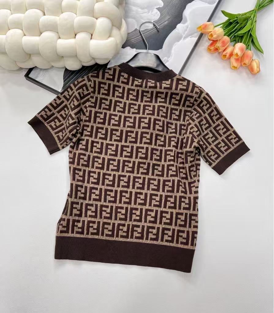 Sweater Brown FF cotton sweater by Fendi