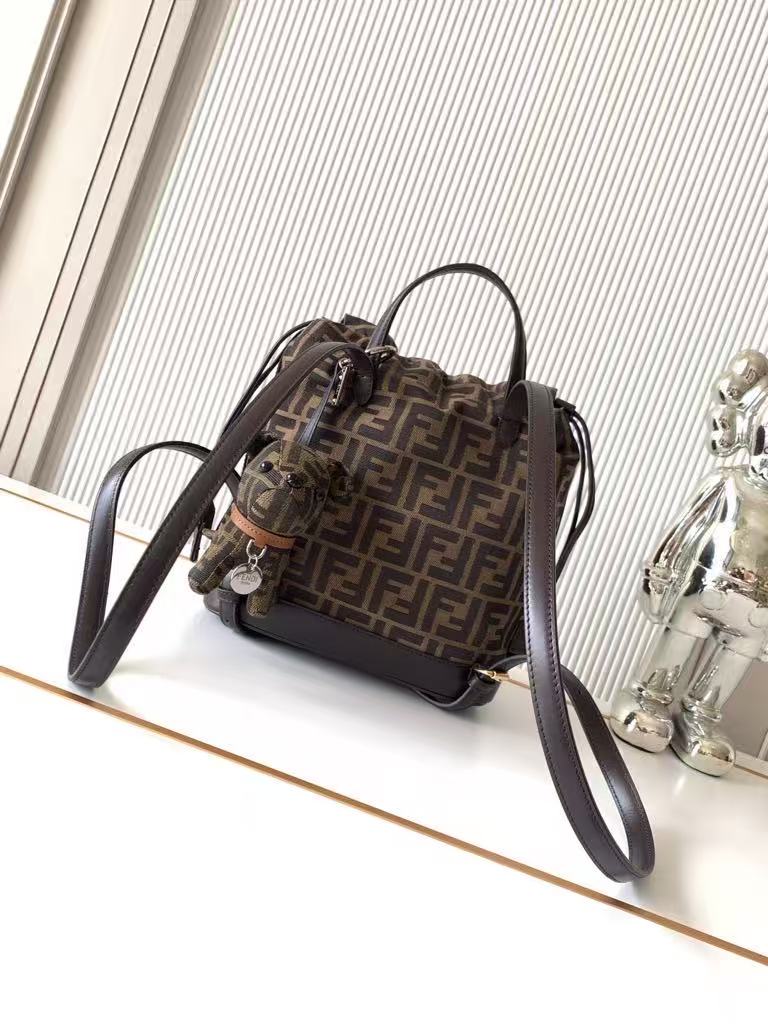 Brown FF jacquard backpack Fendi brown