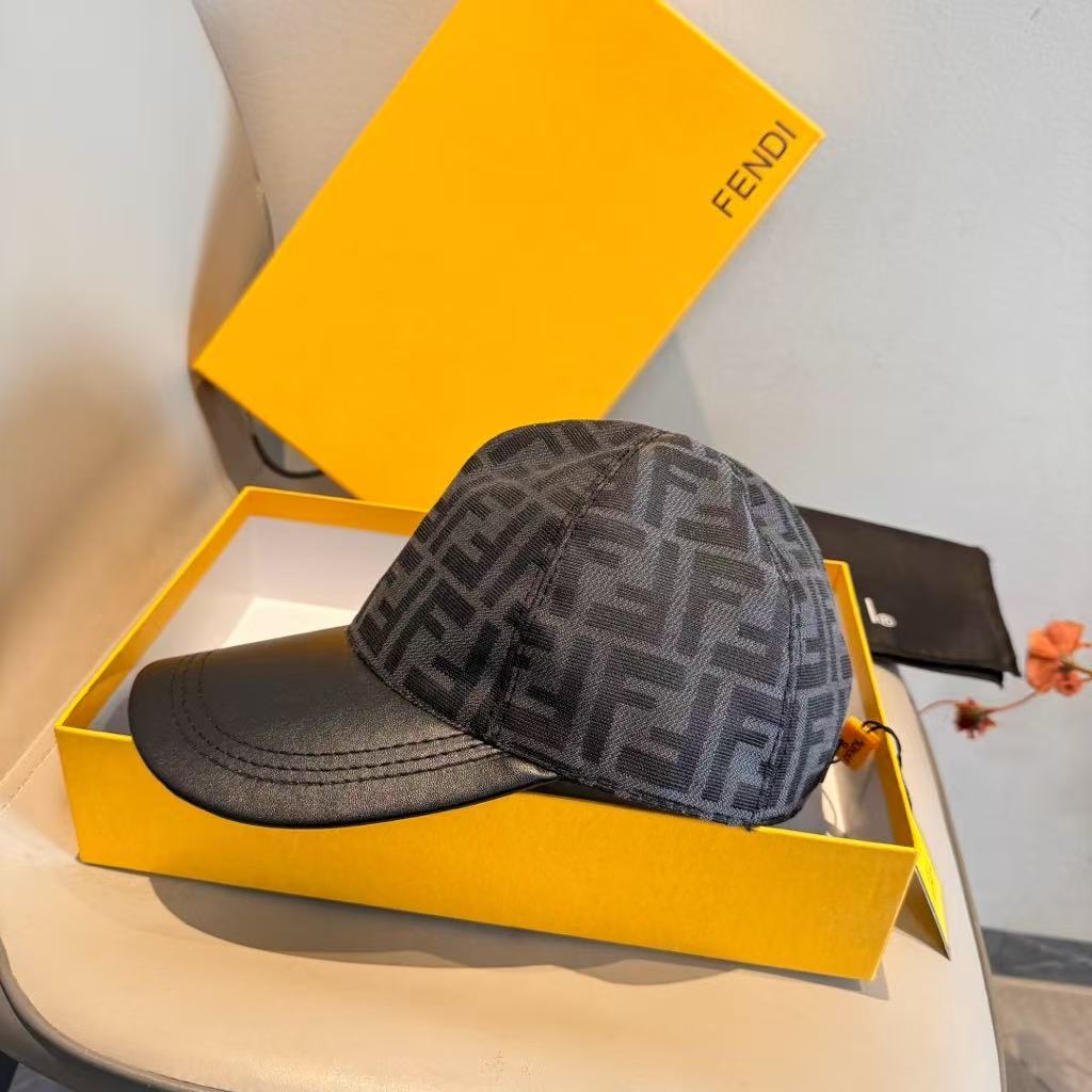 Black FF jacquard nylon baseball cap Fendi