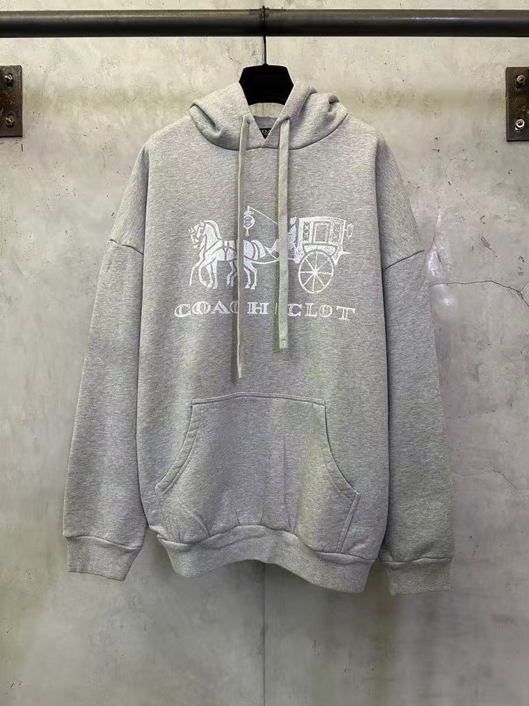 COACH CLOT carriage pattern casual hooded sweatshirt