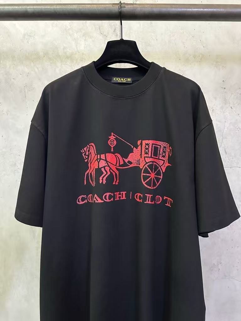 COACH CLOT carriage pattern casual T-shirt