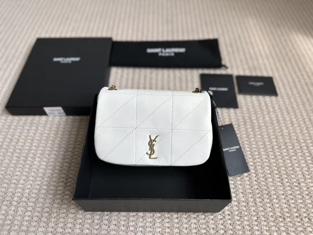 Saint Laurent Jamie 4.3 Sheepskin Mini Bag in Vintage White