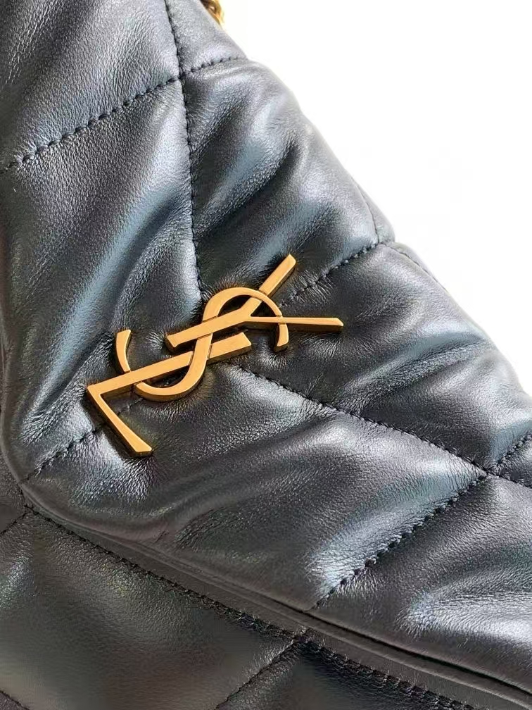 Saint Laurent Puffer Toy Sheepskin Handbag in Black