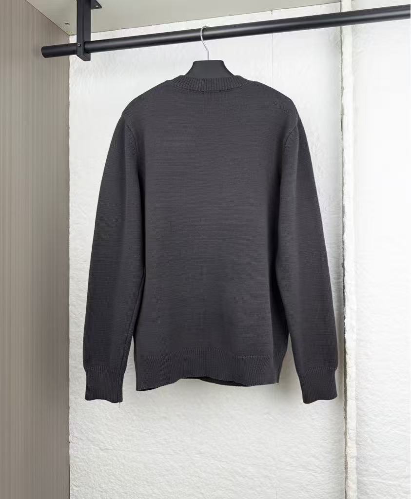 Grey wool sweater with round neck, Fendi brand