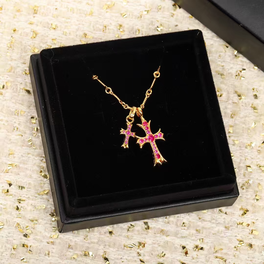 CHHES Double Cross Necklace