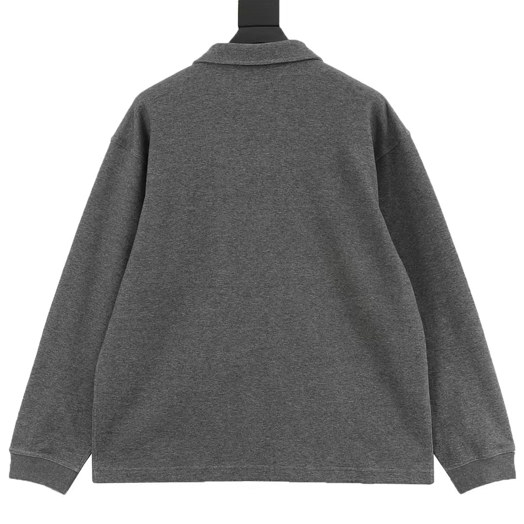 BOTTEGA VENETA Solid-Color Half-Zip Woven Pocket Long-Sleeve Top