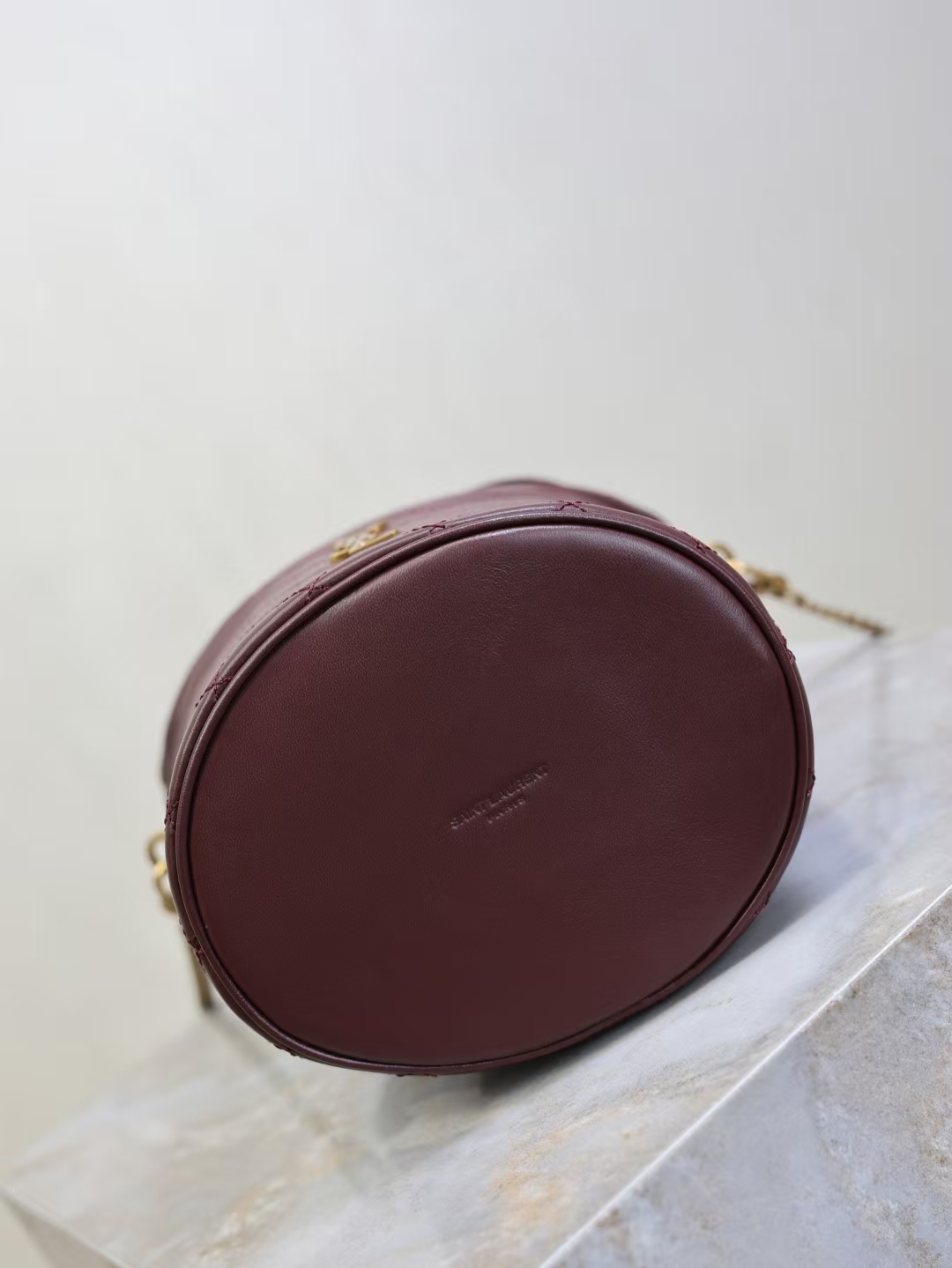 Saint Laurent Gaby Sheepskin Bucket Bag in Cabernet Sauvignon