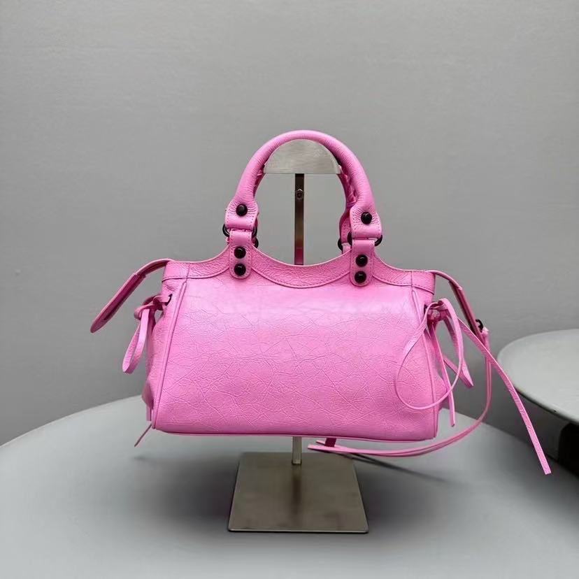 LE CITY pendant small-sized bowling bag in pink, made by Balenciaga