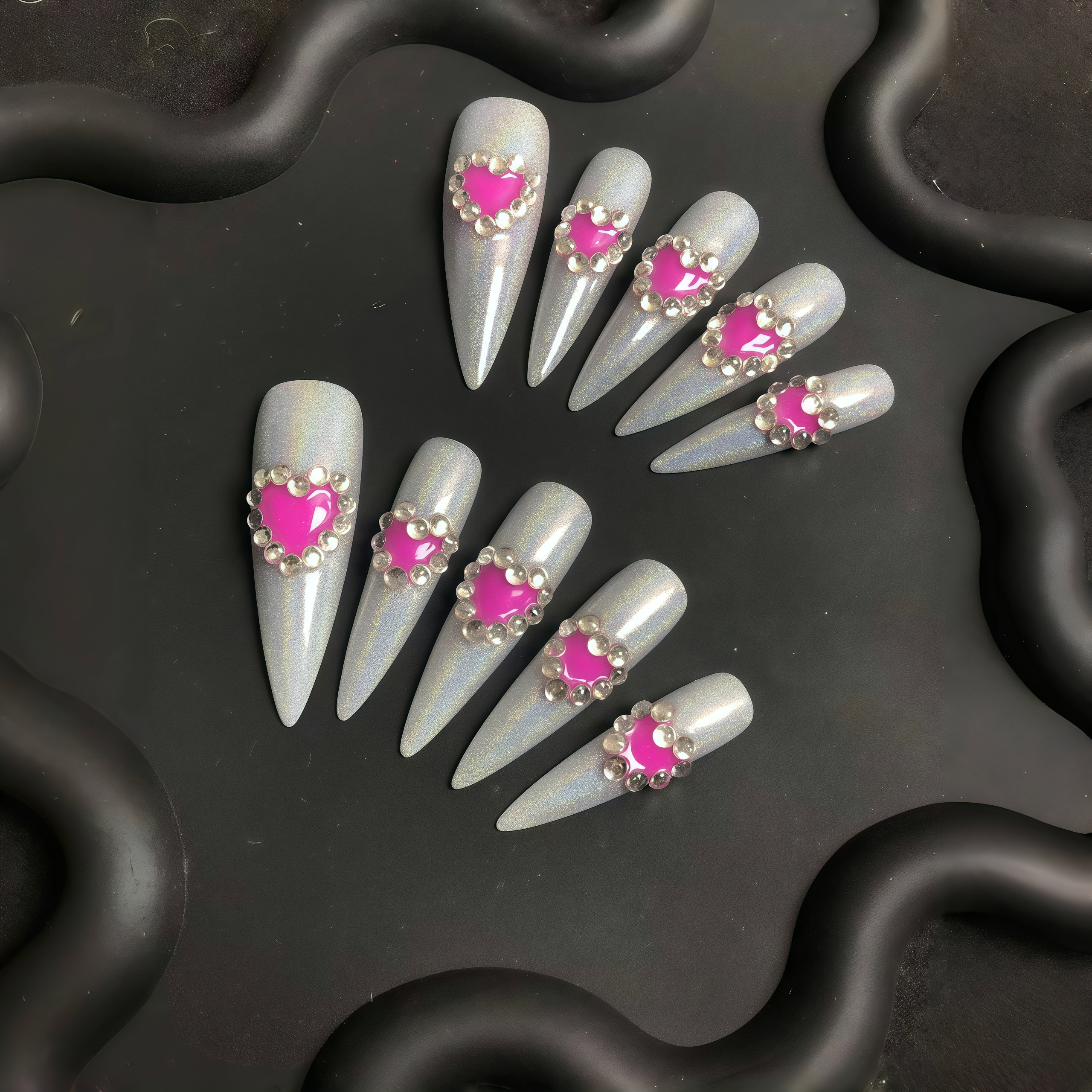 GLAMOROUS SILVER GLITTER HEART