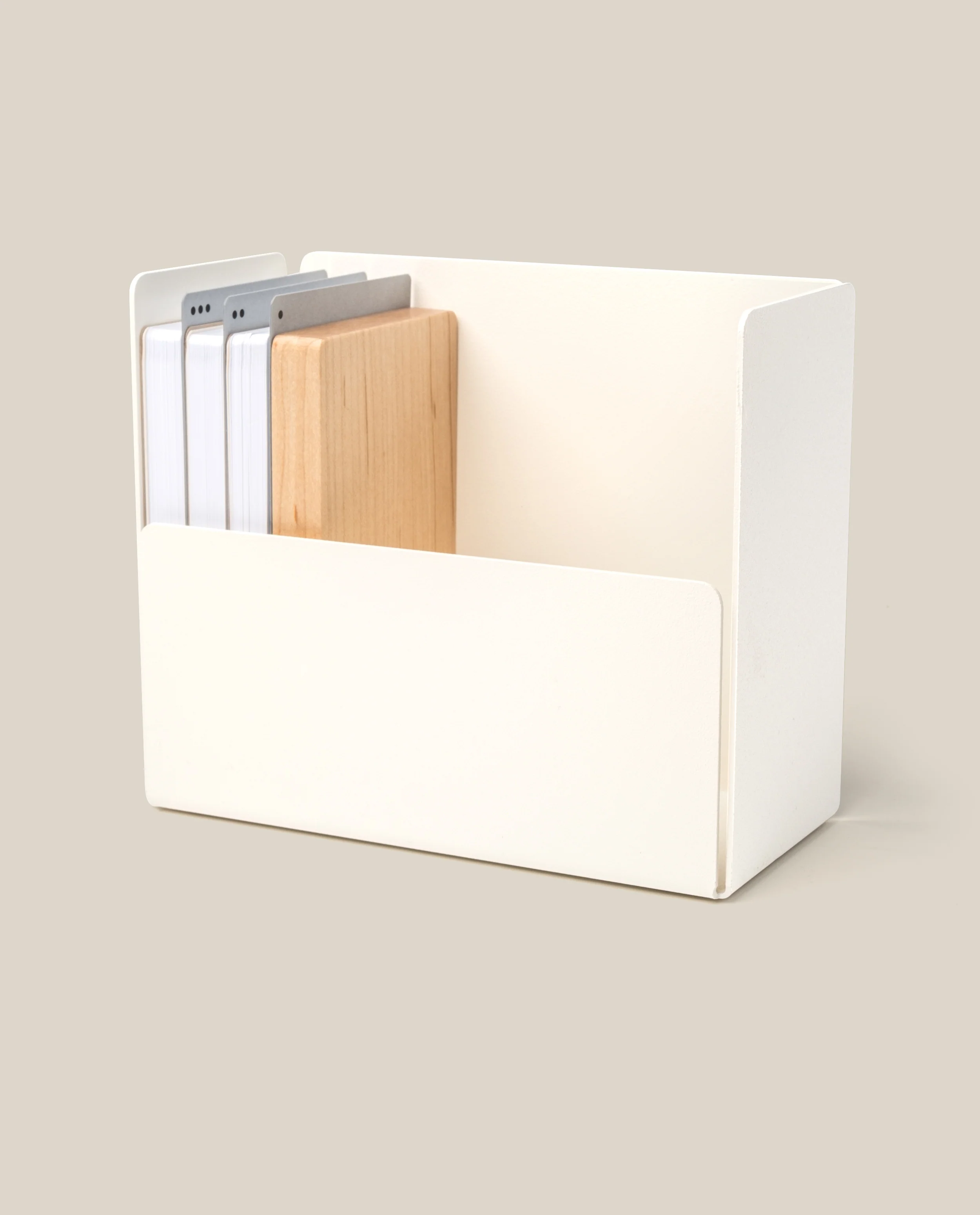 Analog Archive Box (White Steel / Maple Wood)