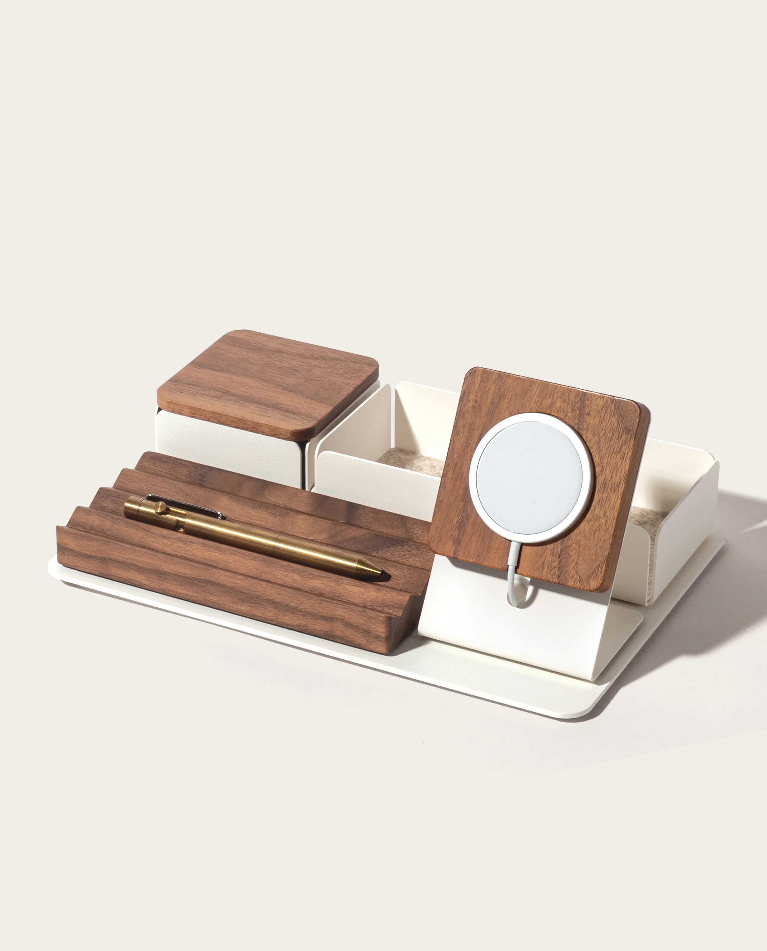 Gather 2x3 Premium Organizer Set (White/Walnut)