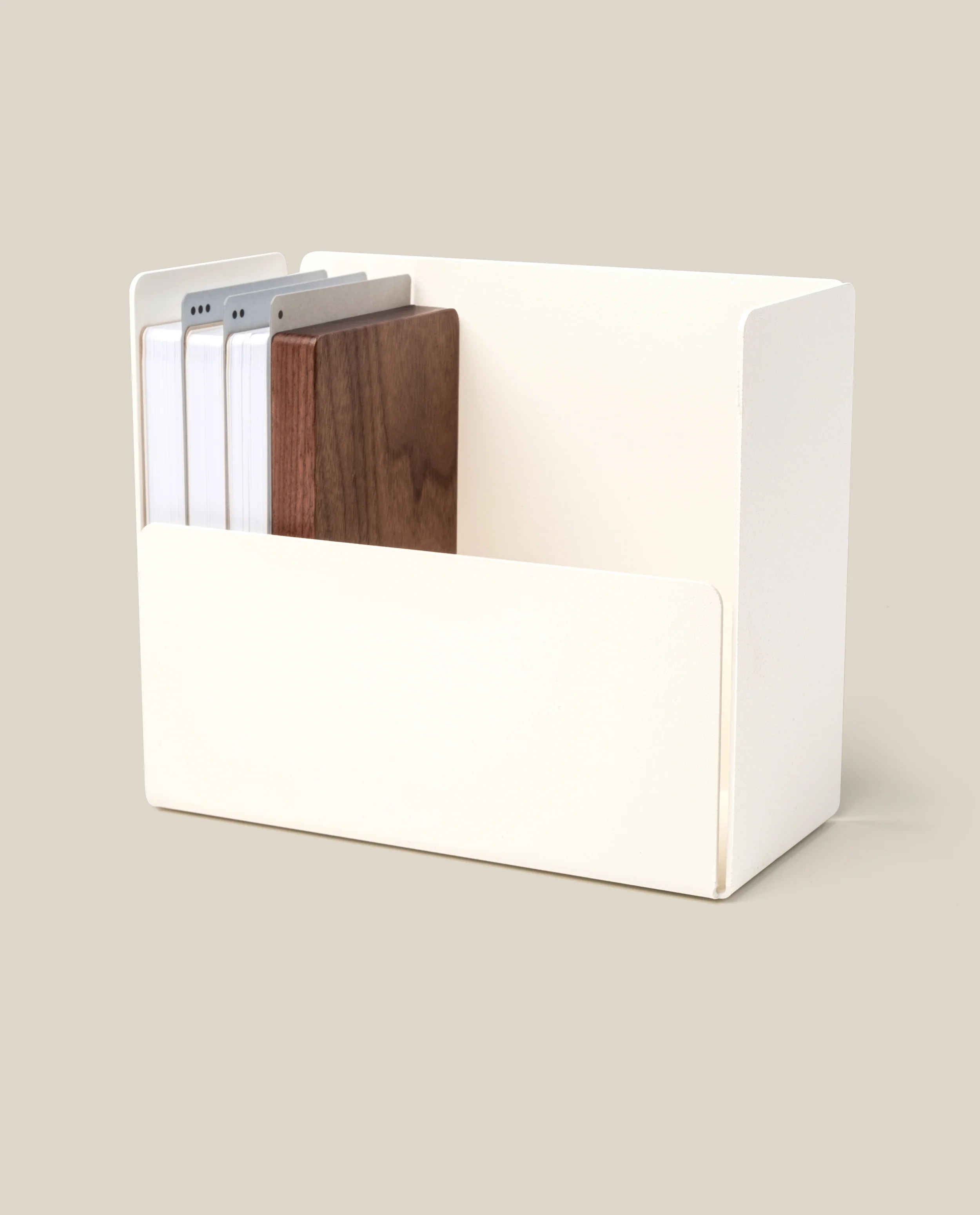 Archive Box (White Steel / Walnut Wood)