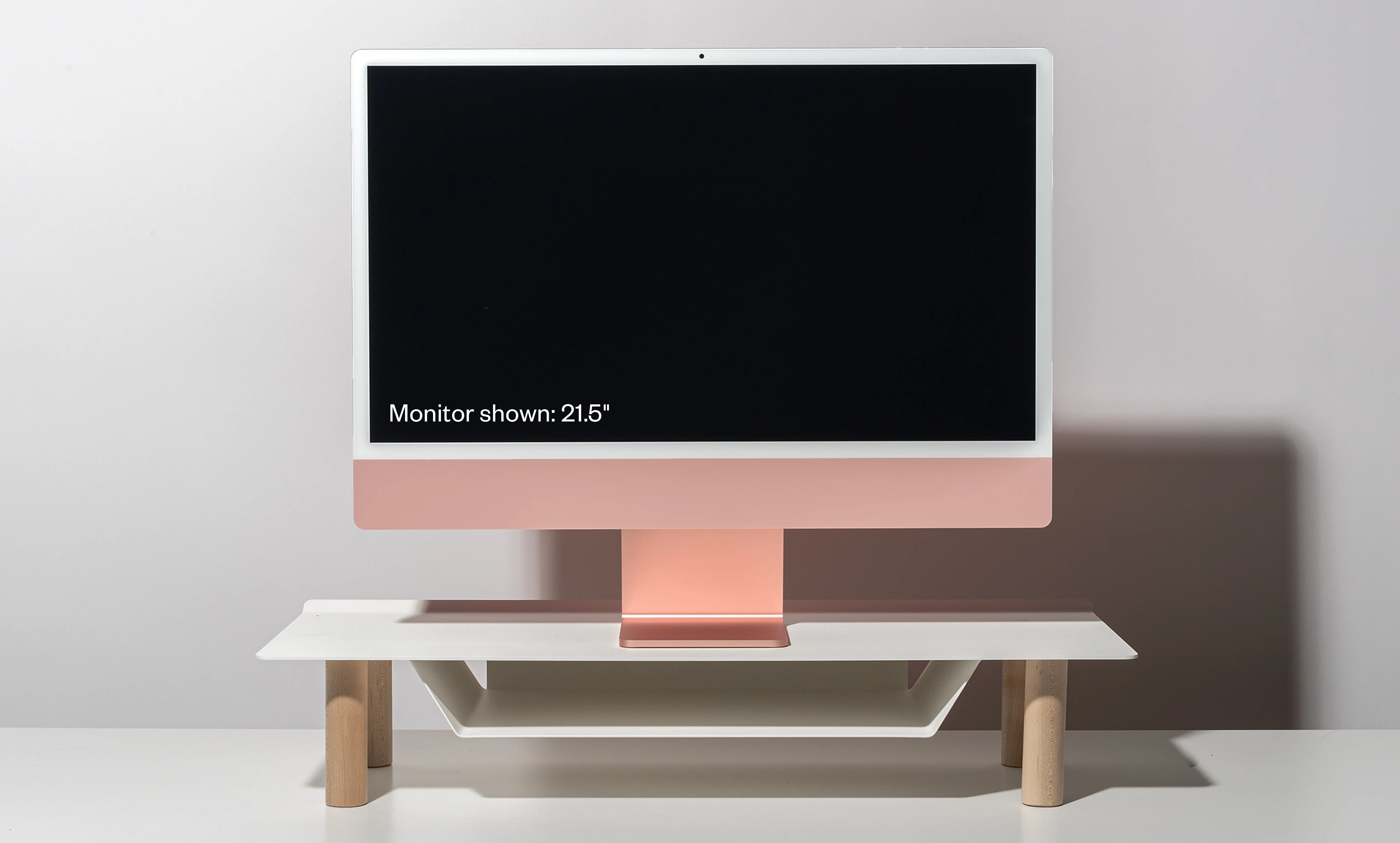 Gather Small Monitor Stand (White/Maple)