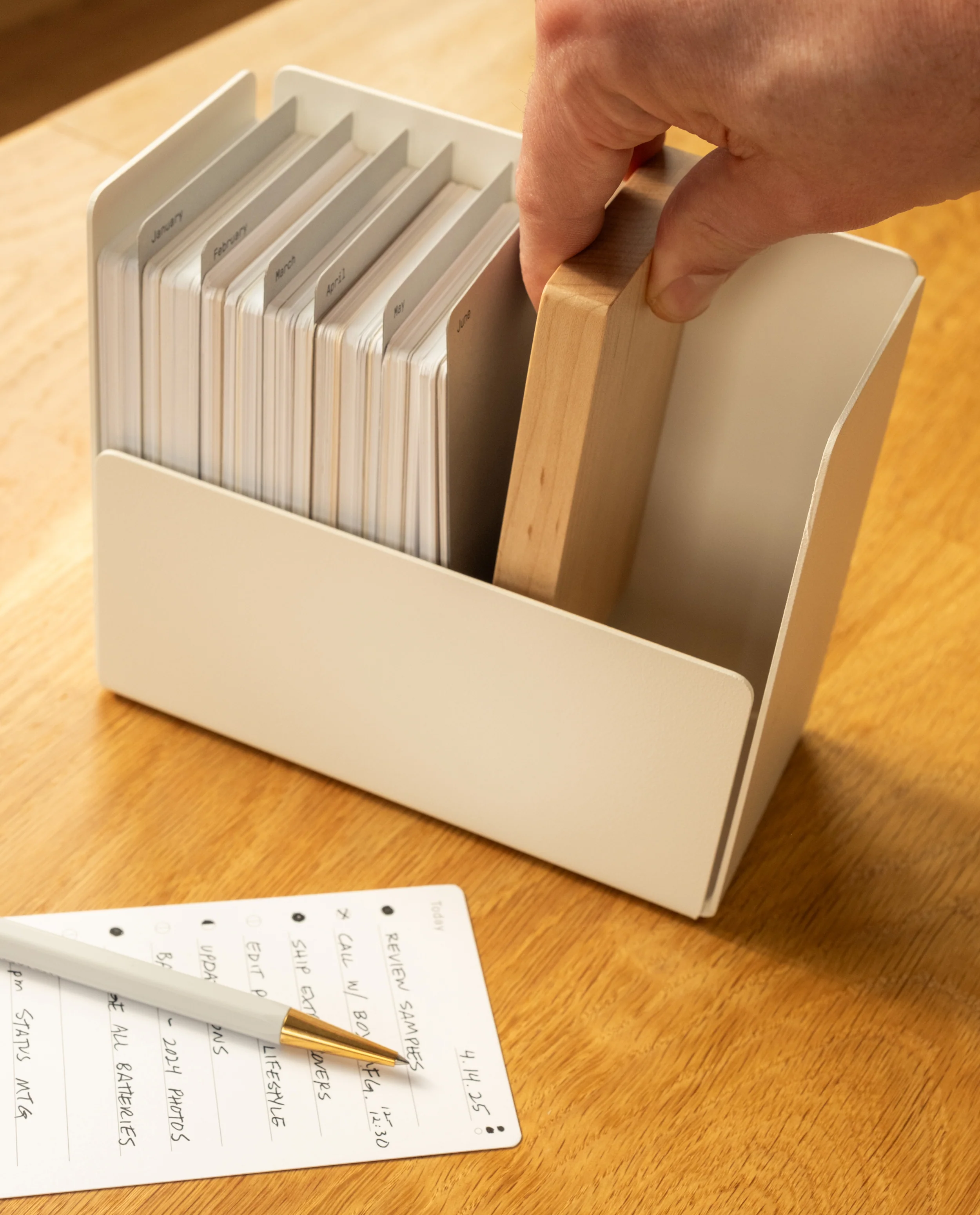 Analog Archive Box (White Steel / Maple Wood)