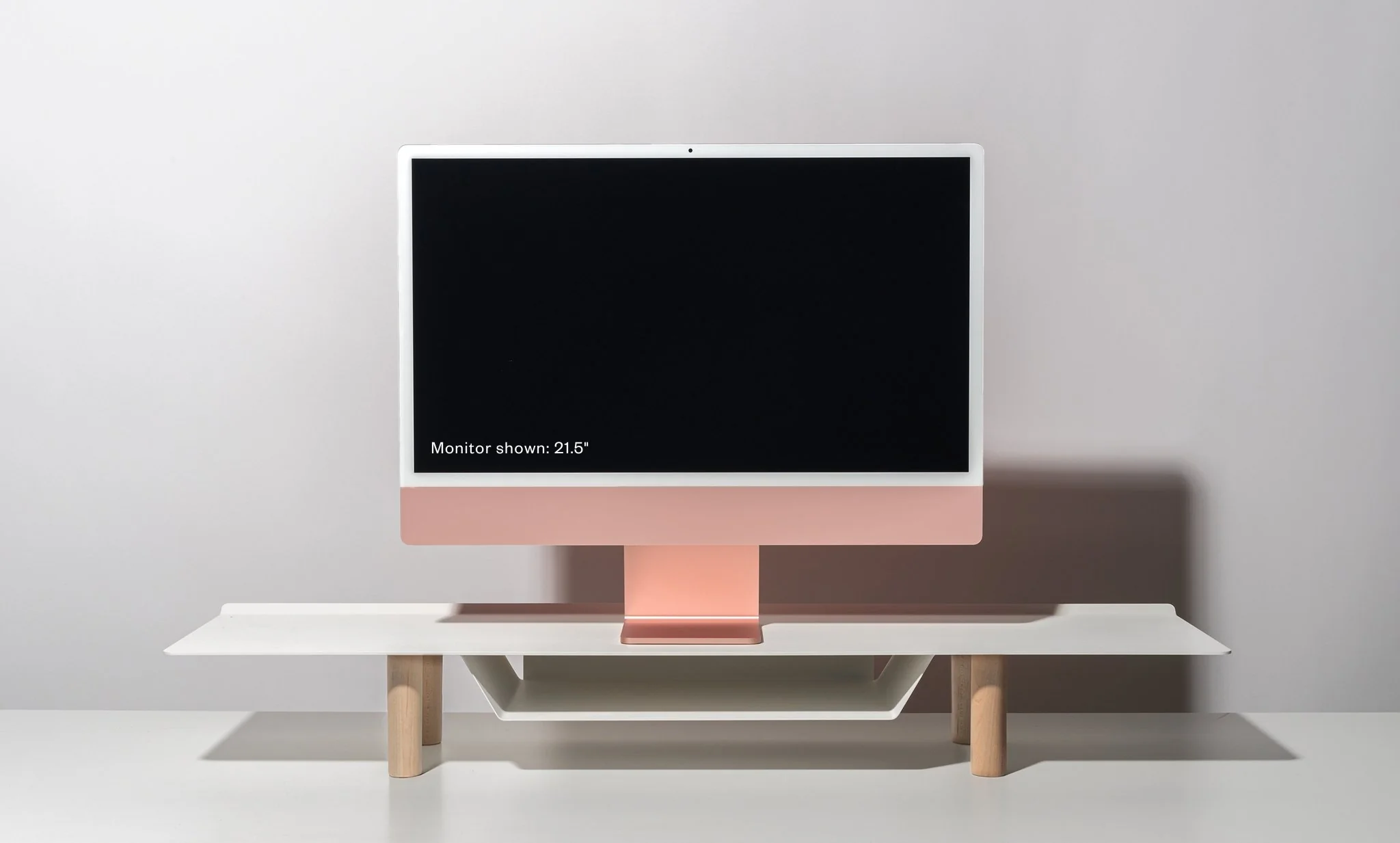 Gather Large Monitor Stand (White/Maple)